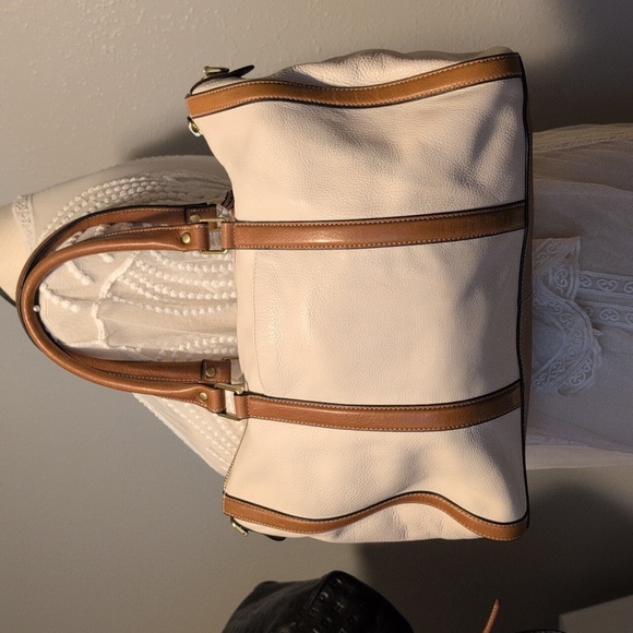Fossil White and Tan Crossbody Satchel - EUC - Picture 6 of 9